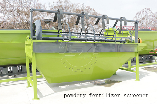 Screen machine for powder fertilizer